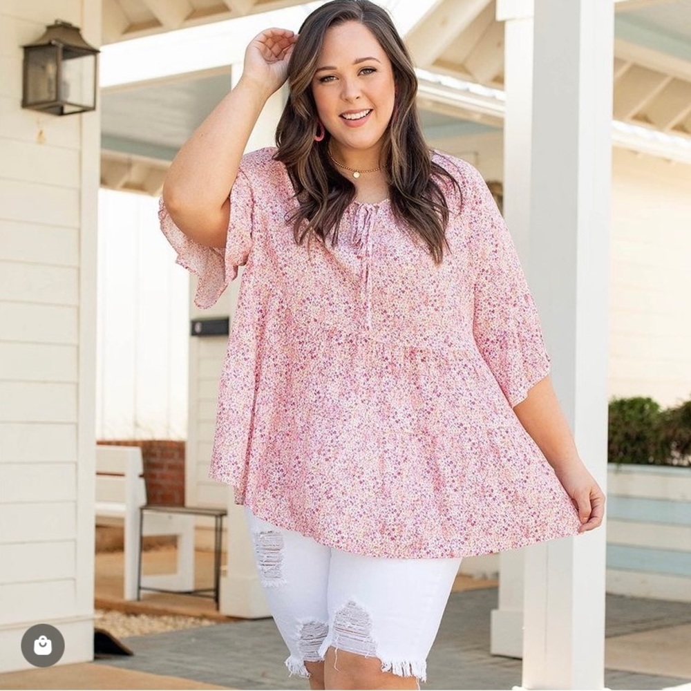 Chic Soul A Million Directions Floral Blouse Size 2X 18/20